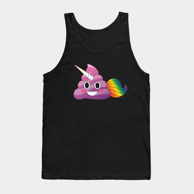 Cute Magical Unicorn Poop with Rainbow Tail Tank Top by Nulian Sanchez